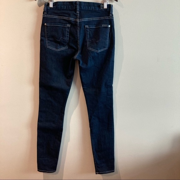 7 FOR ALL MANKIND Sz 28 Gwenevere  Skinny Dark Wash Jeans - Picture 4 of 7